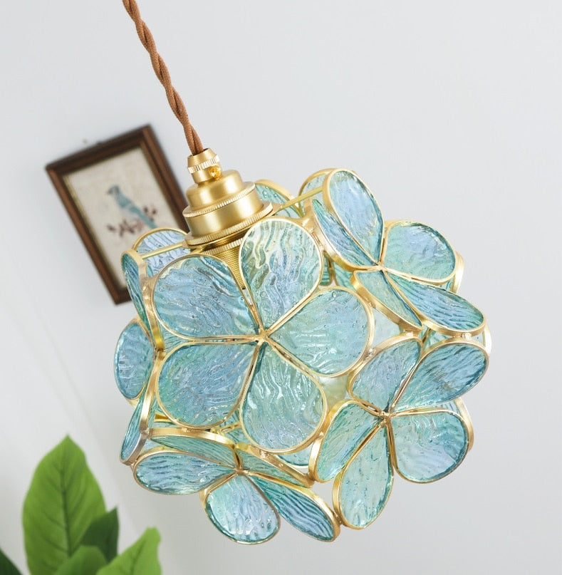 Flower Petal Glass LED Pendant 3 Lights