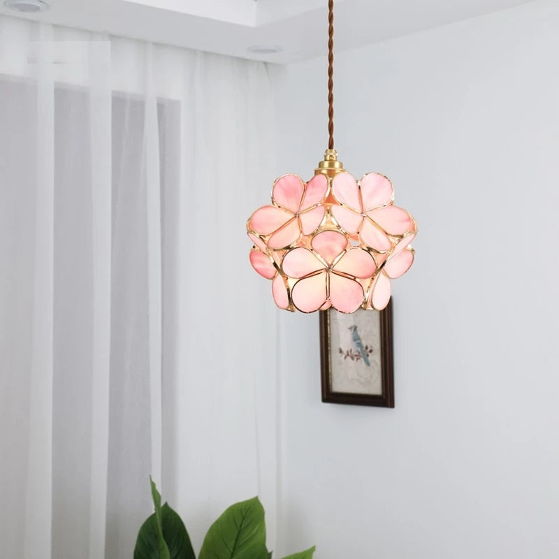 Flower Petal Glass LED Pendant 4 Lights