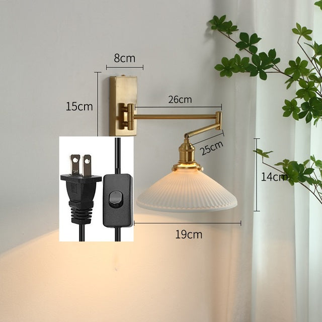 Nordic Modern LED Wall Sconce Left Right Rotate ( US plug in switch )