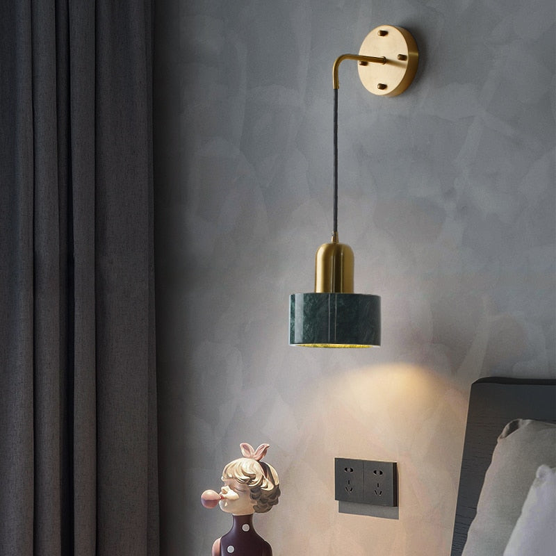 Modern Marble LED Wall Lamp ( US plug in switch )
