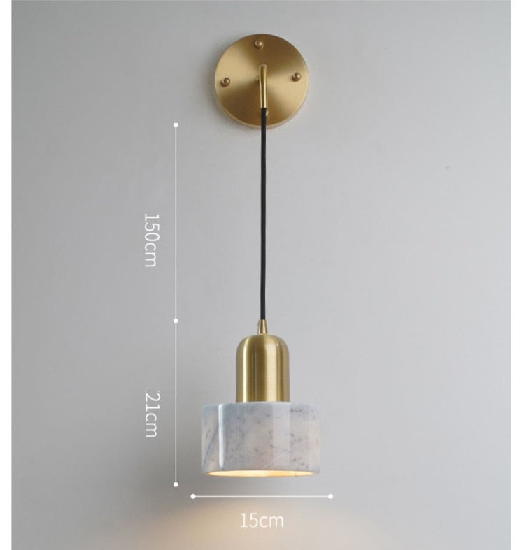 Modern Marble LED Wall Lamp ( US plug in switch )