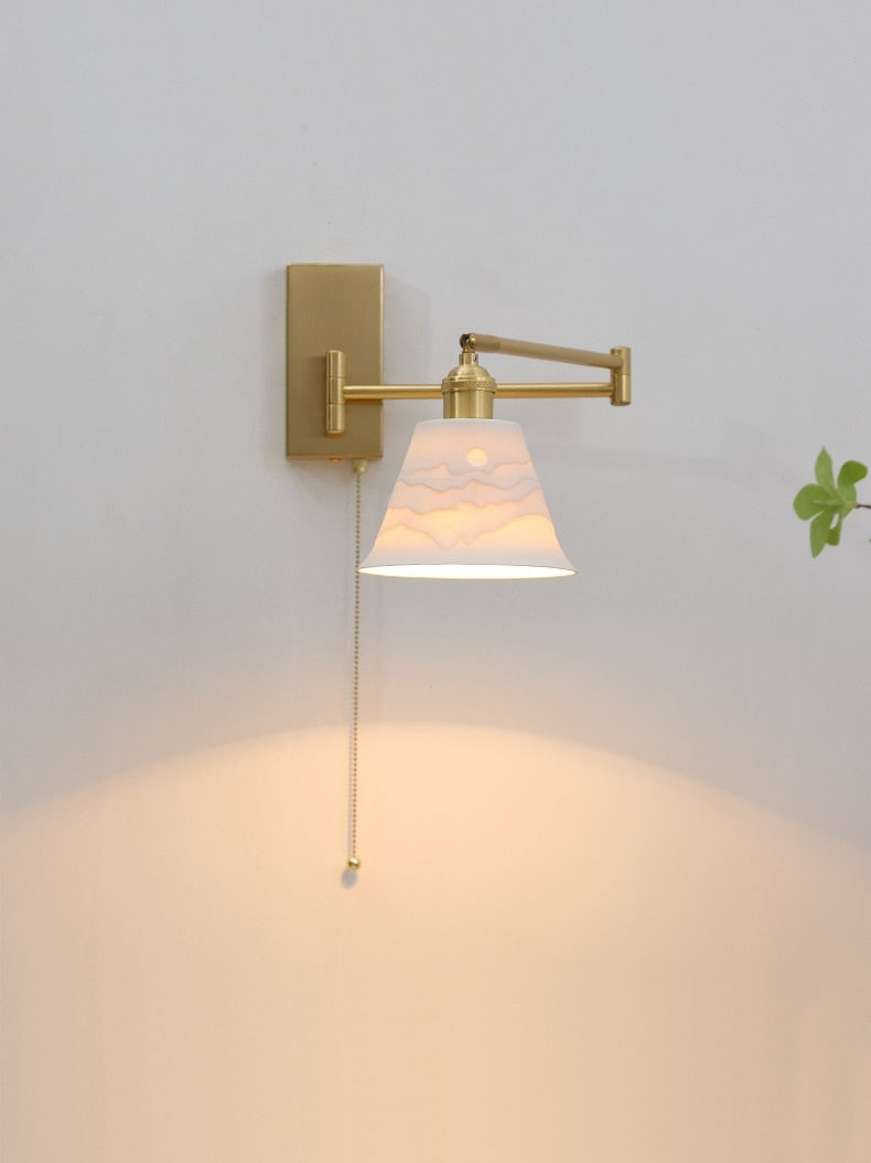 Nordic Modern LED Wall Sconce Left Right Rotate ( Pull chain switch )